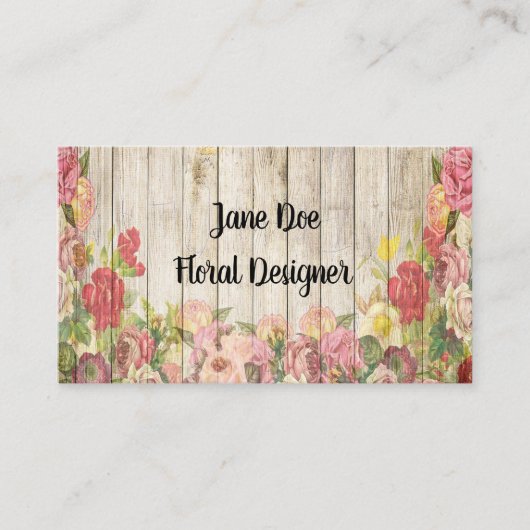 Rustige borden en Rozen Visitekaartje (Voorkant)