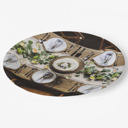 Rustige Borden voor wegwerppapier van een feestdag Papieren Bordje (Gekanteld)