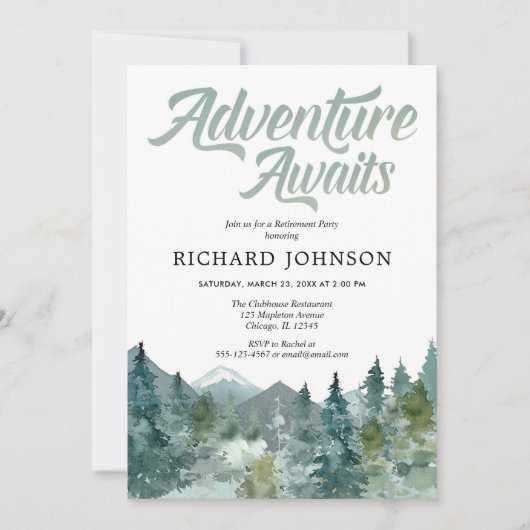 Rustige bosbergen-partij kaart (Voorkant)