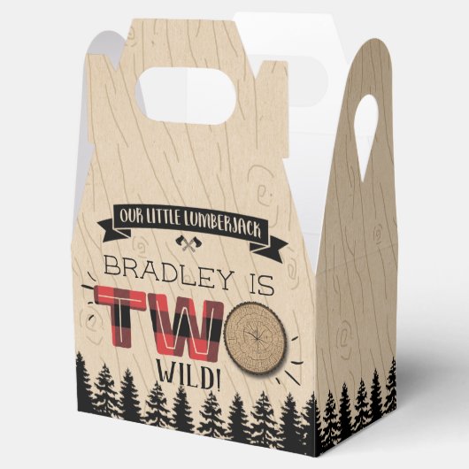 Rustige bosbok Pset Lumberjack Boys 2e verjaardag Bedankdoosjes (Geopend)