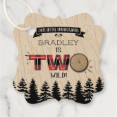 Rustige bosbok Pset Lumberjack Boys 2e verjaardag Bedankjes Labels (Voorkant)