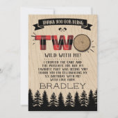 Rustige bosbok Pset Lumberjack Boys 2e verjaardag Bedankkaart (Voorkant)