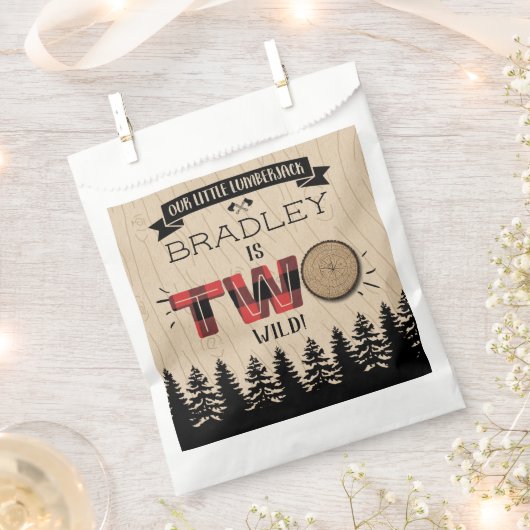 Rustige bosbok Pset Lumberjack Boys 2e verjaardag Bedankzakje (Geknipt)