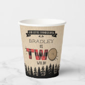 Rustige bosbok Pset Lumberjack Boys 2e verjaardag Papieren Bekers (Voorkant)