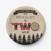 Rustige bosbok Pset Lumberjack Boys 2e verjaardag Papieren Bordje (Voorkant)
