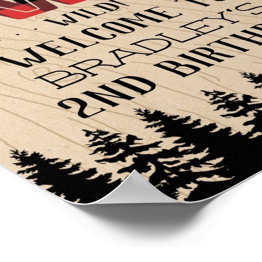 Rustige bosbok Pset Lumberjack Boys 2e verjaardag Poster (Hoek)