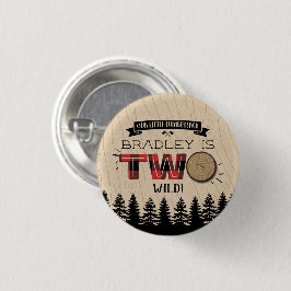 Rustige bosbok Pset Lumberjack Boys 2e verjaardag Ronde Button 3,2 Cm