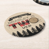 Rustige bosbok Pset Lumberjack Boys 2e verjaardag Ronde Kartonnen Onderzetter (Gebogen)