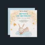 Rustige bosbossen dieren op een dag vrij kaart<br><div class="desc">Wilde 1, 1e verjaardagsfeest,  bosbouwhuisdieren,  bosvloervrienden,  bijtende botanische bladeren,  bladbladeren,  groene eucalyptus,  schattige witte zoete trendy,  herten beer fox raccoon,  konijnenbunny owl,  jongetje meisje genderneutraal</div>