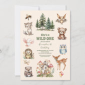 Rustige bosbossen dieren op een dag vrij kaart (Voorkant)