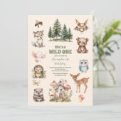 Rustige bosbossen dieren op een dag vrij kaart (Staand voorkant)