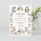 Rustige bosbossen dieren op een dag vrij kaart (Staand voorkant)