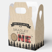 Rustige bosbots met gedepelde hefbokken 1e verjaar bedankdoosjes (Geopend)