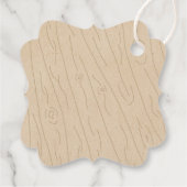 Rustige bosbots met gedepelde hefbokken 1e verjaar bedankjes labels (Achterkant)