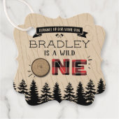 Rustige bosbots met gedepelde hefbokken 1e verjaar bedankjes labels (Voorkant)