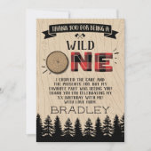 Rustige bosbots met gedepelde hefbokken 1e verjaar bedankkaart (Voorkant)