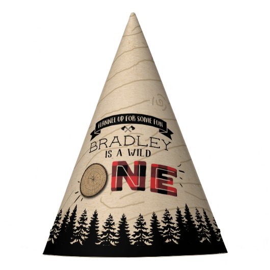 Rustige bosbots met gedepelde hefbokken 1e verjaar feesthoedjes (Voorkant)