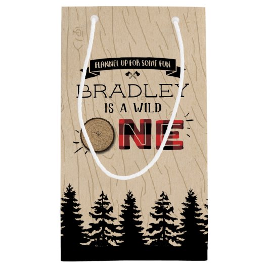 Rustige bosbots met gedepelde hefbokken 1e verjaar klein cadeauzakje (Achterkant)