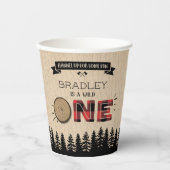 Rustige bosbots met gedepelde hefbokken 1e verjaar papieren bekers (Voorkant)