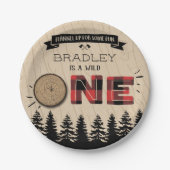 Rustige bosbots met gedepelde hefbokken 1e verjaar papieren bordje (Voorkant)