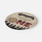 Rustige bosbots met gedepelde hefbokken 1e verjaar papieren bordje (Gekanteld)