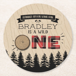 Rustige bosbots met gedepelde hefbokken 1e verjaar ronde kartonnen onderzetter