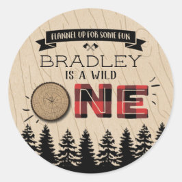 Rustige bosbots met gedepelde hefbokken 1e verjaar ronde sticker