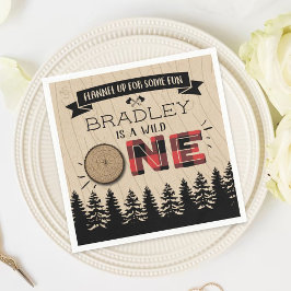 Rustige bosbots met gedepelde hefbokken 1e verjaar servet