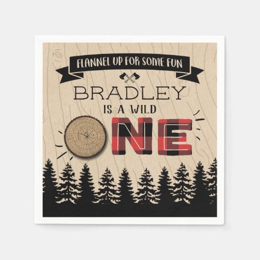 Rustige bosbots met gedepelde hefbokken 1e verjaar servet (Voorkant)