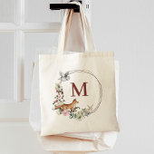 Rustige bosdieren Floral Bridesmaid Monogram Tote Bag
