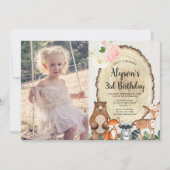 Rustige bosgebieden foto van meisje op verjaardag kaart (Voorkant)