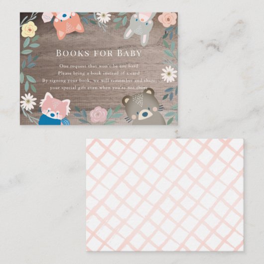 Rustige bosgebieden roze boerenaanvraag informatiekaartje (Voorkant / Achterkant)