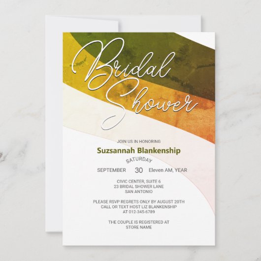 Rustige bosgroene goudbraam horizontale streams kaart (Voorkant)