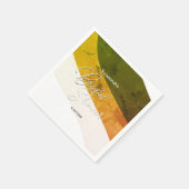 Rustige bosgroene goudbraam horizontale streams servet (Hoek)