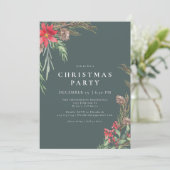 Rustige bosgroene winter Floral kerstfeest Kaart (Staand voorkant)