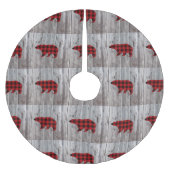 Rustige bosgrond beer met rode buffelplaat kerstboom rok (Voorkant)