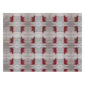 Rustige bosgrond beer met rode buffelplaat tafelkleed (Voorkant (Horizontaal))