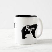 rustige bosgrond papaver beer tweekleurige koffiemok (Voorkant rechts)