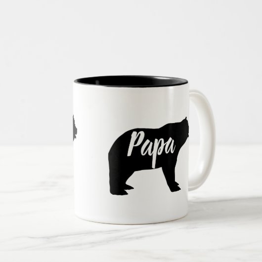 rustige bosgrond papaver beer tweekleurige koffiemok (Voorkant rechts)