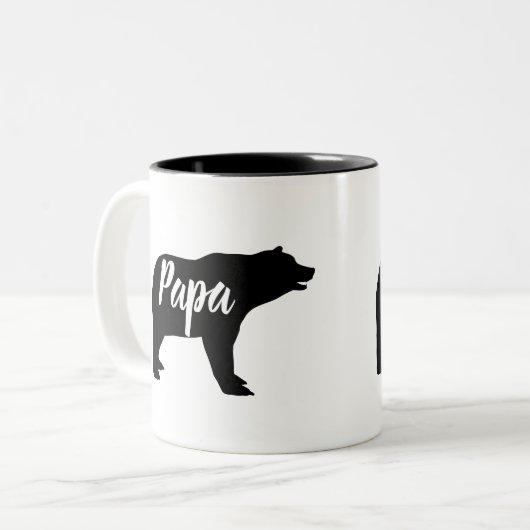 rustige bosgrond papaver beer tweekleurige koffiemok (Voorkant links)