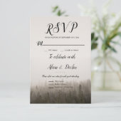 Rustige bosmisty mysterous Landscape Rsvp Card (Staand voorkant)