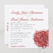 Rustige bosrode bomen bruiloft kaart (Voorkant / Achterkant)