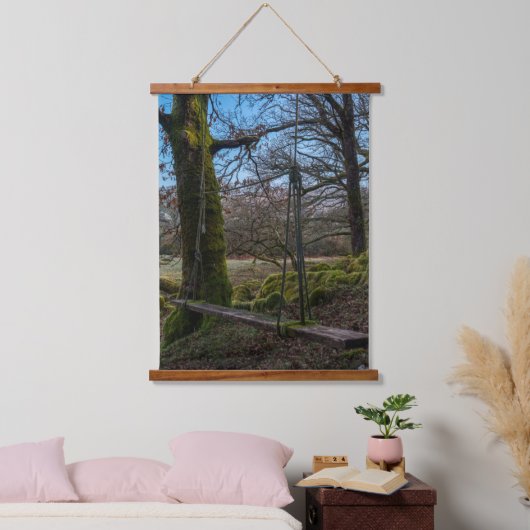 rustige bosschommel hangend wandkleed (Slaapkamer)