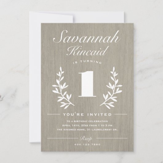 Rustige Bossen 1e verjaardag Kaart (Voorkant)