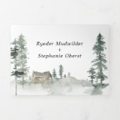 Rustige Bossen Barn Wedding | Tri-Fold-uitnodiging Drieluik Uitnodiging (Cover)