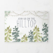 Rustige Bossen Barn Wedding | Tri-Fold-uitnodiging Drieluik Uitnodiging (Cover)