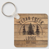 Rustige bossen bedekken hutten sleutelhanger (Voorkant)