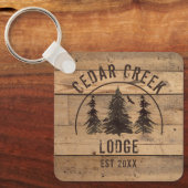 Rustige bossen bedekken hutten sleutelhanger (Voorkant)