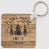 Rustige bossen bedekken hutten sleutelhanger (Achterkant)