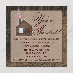 Rustige bossen blogt cabineverjaardagsfeest nodigt kaart